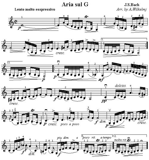 Aria  sul  G钢琴曲谱（图1）