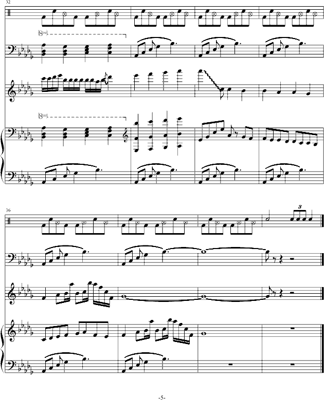 思忆钢琴曲谱（图5）