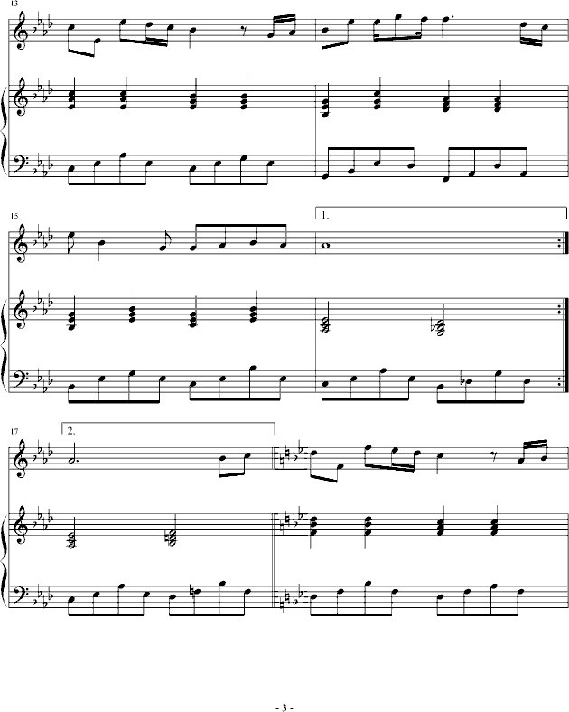 无名小曲钢琴曲谱（图3）