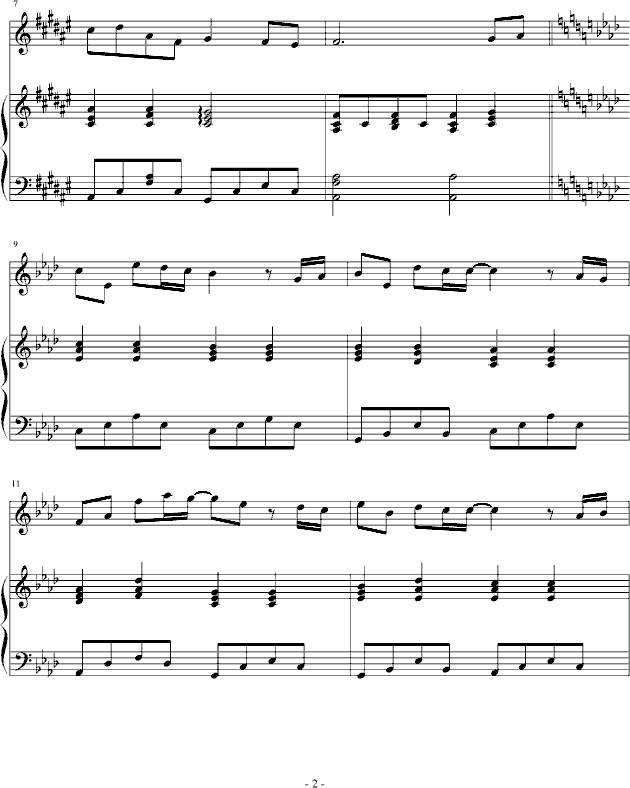 无名小曲钢琴曲谱（图2）