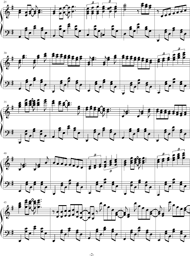 往昔至今钢琴曲谱（图2）