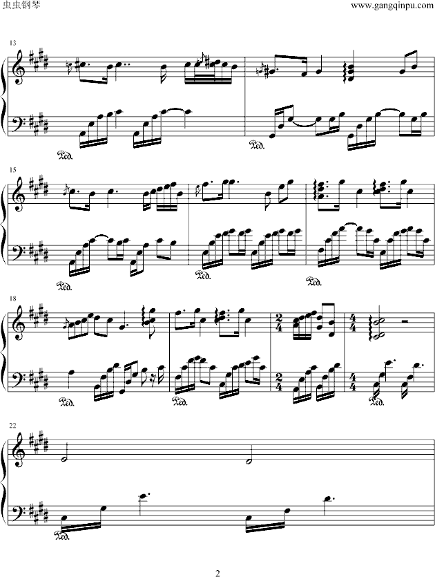 琵琶语钢琴曲谱（图2）