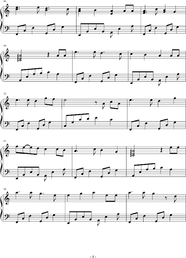 星空下的思念钢琴曲谱（图4）