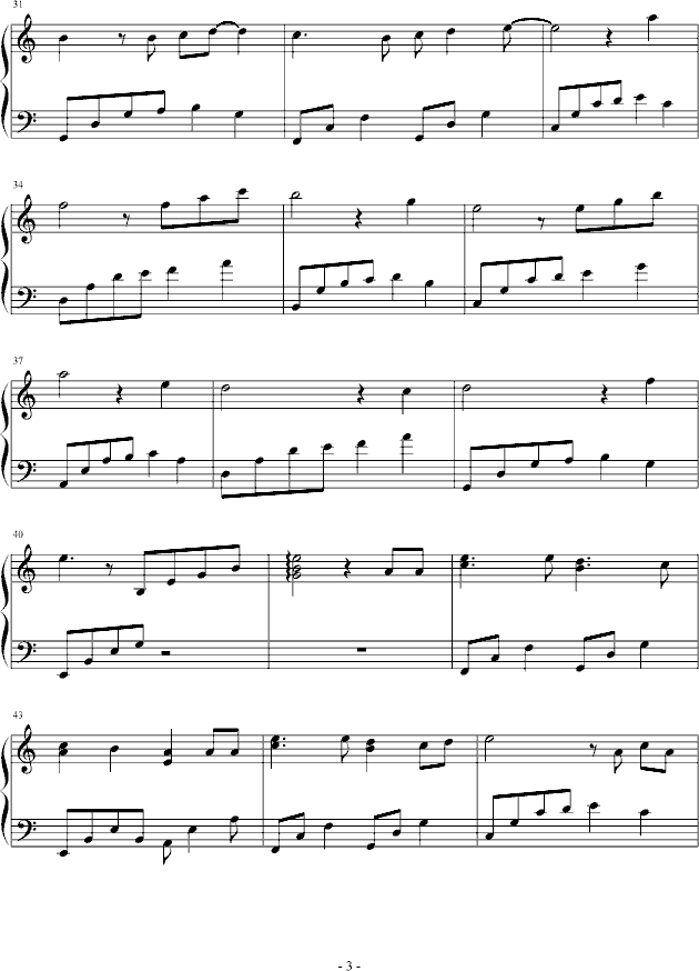 星空下的思念钢琴曲谱（图3）
