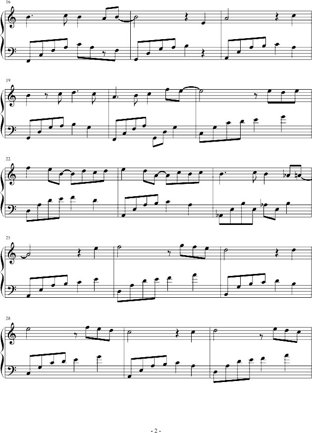 星空下的思念钢琴曲谱（图2）