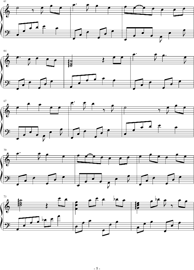 星空下的思念钢琴曲谱（图5）