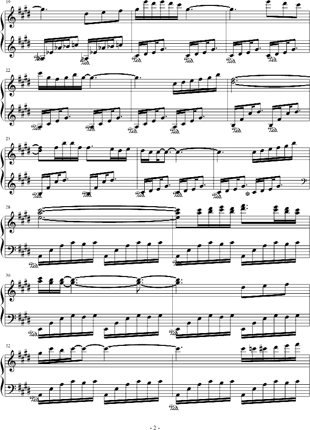 雪·天使之泪钢琴曲谱（图2）