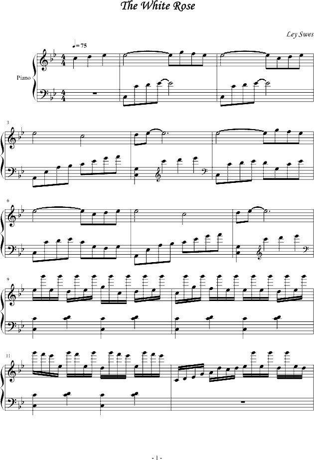The White Rose钢琴曲谱（图1）