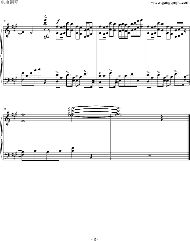 泪狂奔钢琴曲谱（图8）