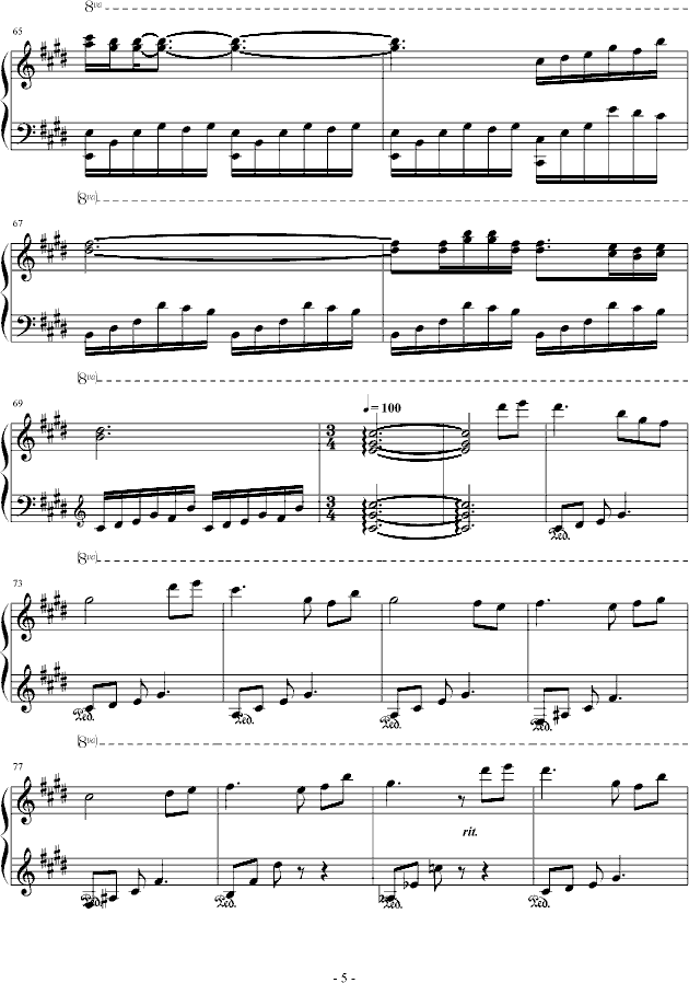 雪·天使之泪钢琴曲谱（图5）
