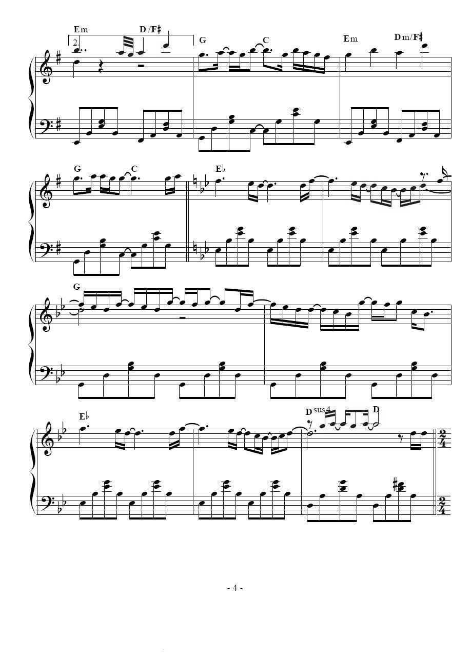 Begin钢琴曲谱（图4）