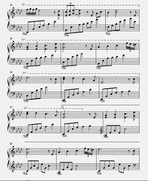 可尼的蝴蝶钢琴曲谱（图2）