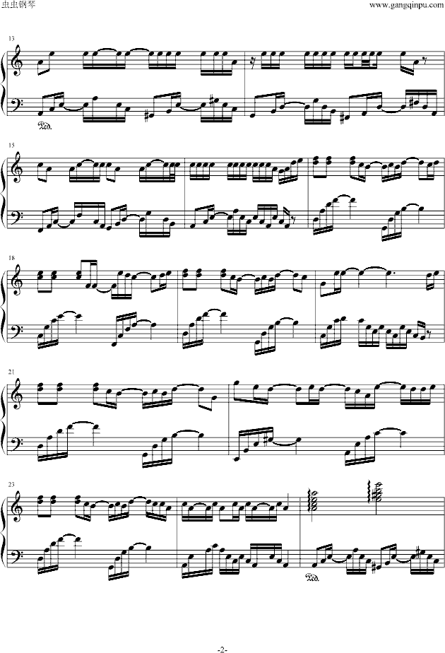 柒月钢琴曲谱（图2）