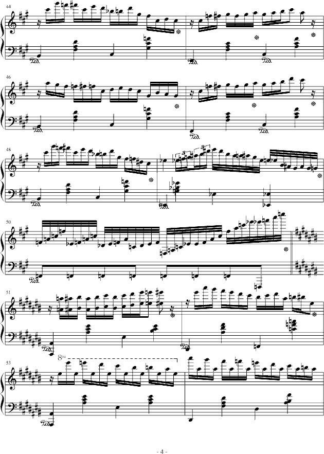 大夜洛之夜曲钢琴曲谱（图4）