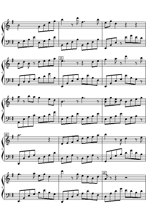 梁祝钢琴曲谱（图2）