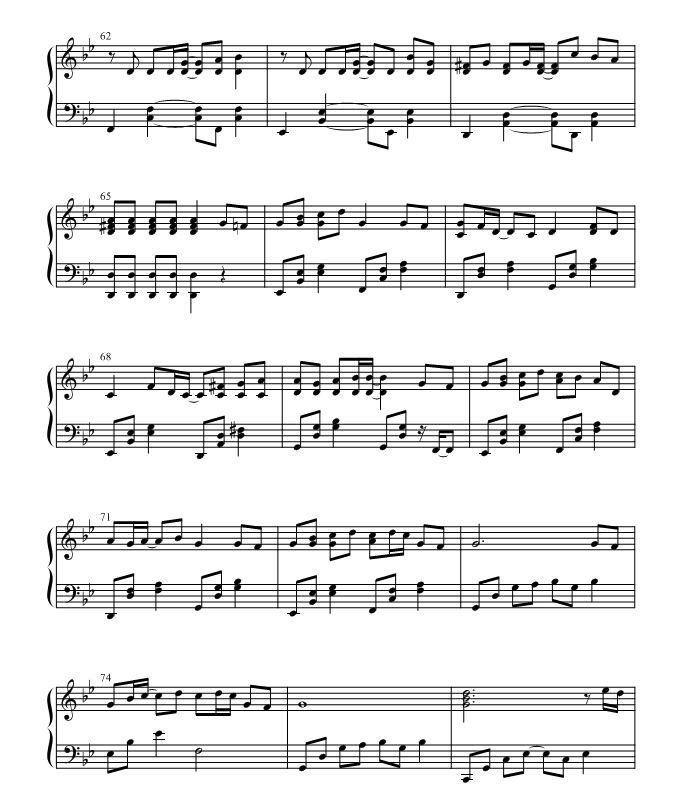 薄桜鬼-花びらの刻钢琴曲谱（图5）
