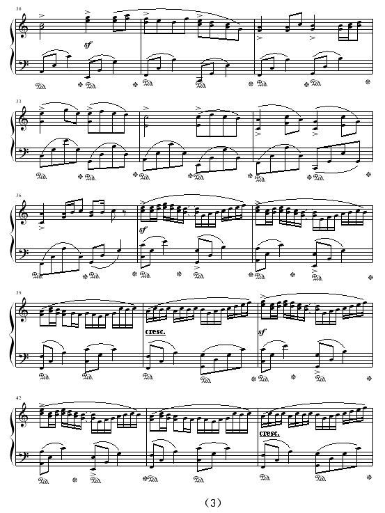 卡农—我的野蛮女友钢琴曲谱（图3）