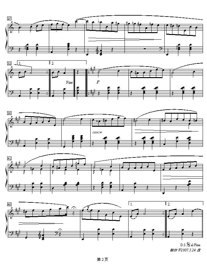 A小调马卡祖舞曲钢琴曲谱（图2）