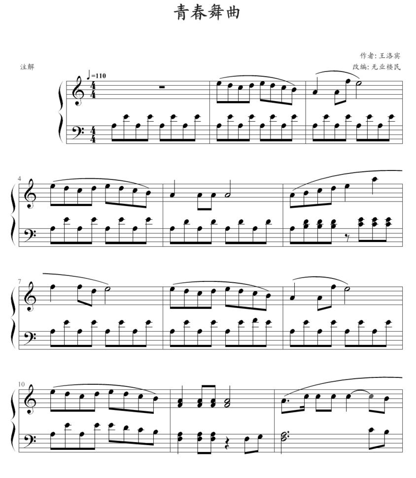 青春舞曲钢琴曲谱（图3）