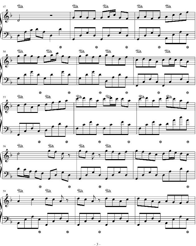 马儿欢（变奏完整版）钢琴曲谱（图3）