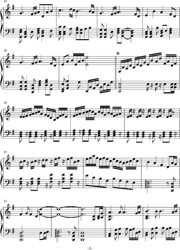 秋色的风钢琴曲谱（图3）