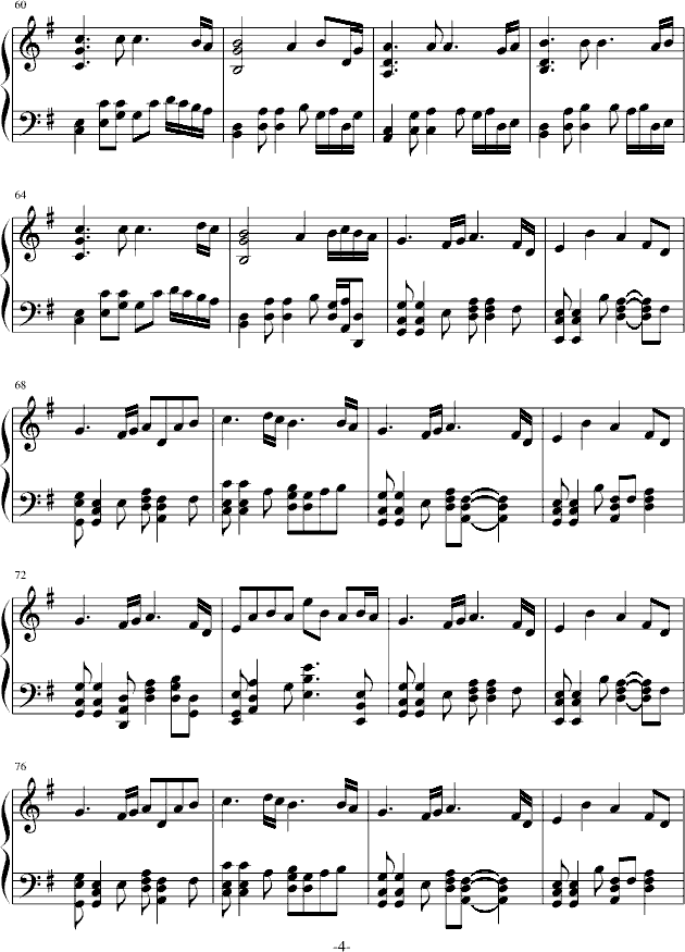 秋色的风钢琴曲谱（图4）