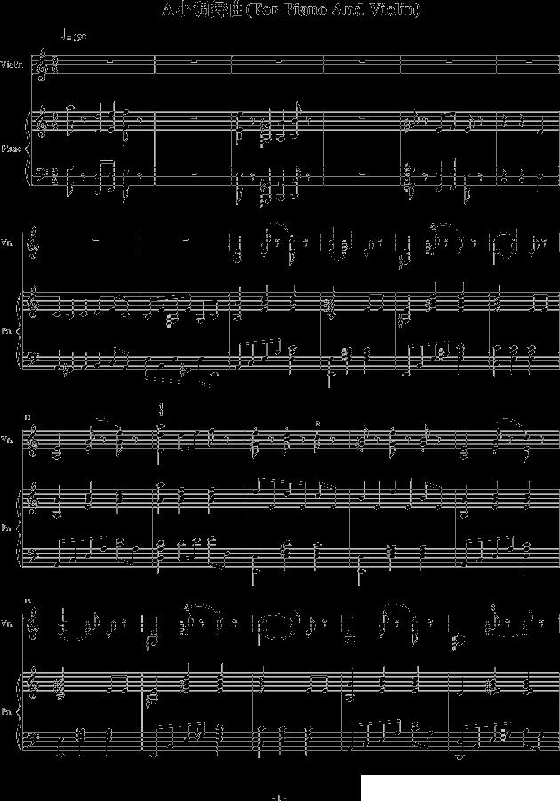 A小调舞曲（For Piano And Violin）钢琴曲谱（图1）