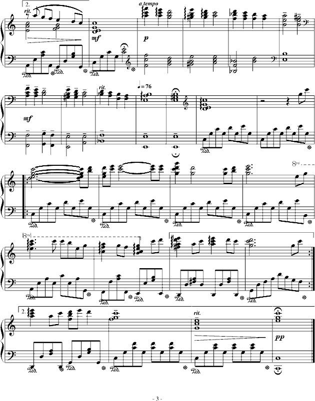 《幽灵公主》插曲钢琴曲谱（图3）