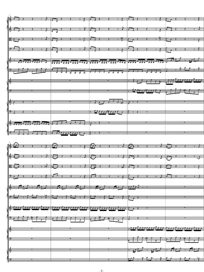 四羽管键琴协奏曲 BWV1065钢琴曲谱（图8）