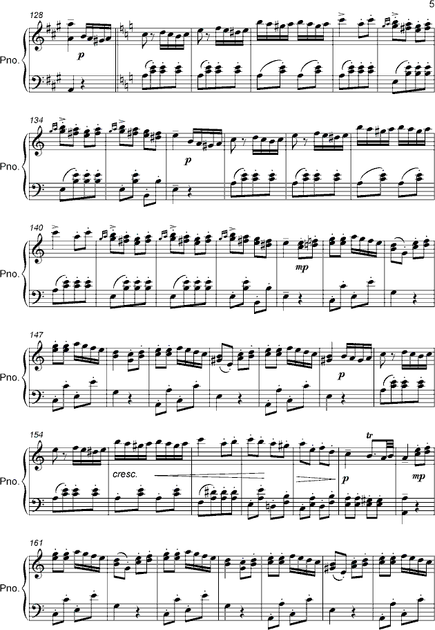 土耳其进行曲（精制版）钢琴曲谱（图5）