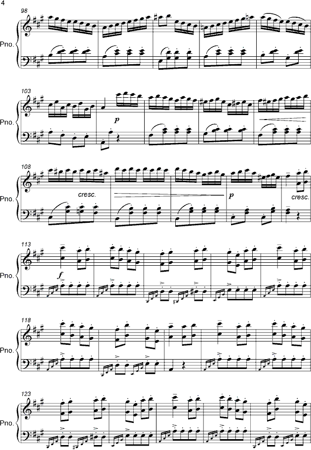 土耳其进行曲（精制版）钢琴曲谱（图4）