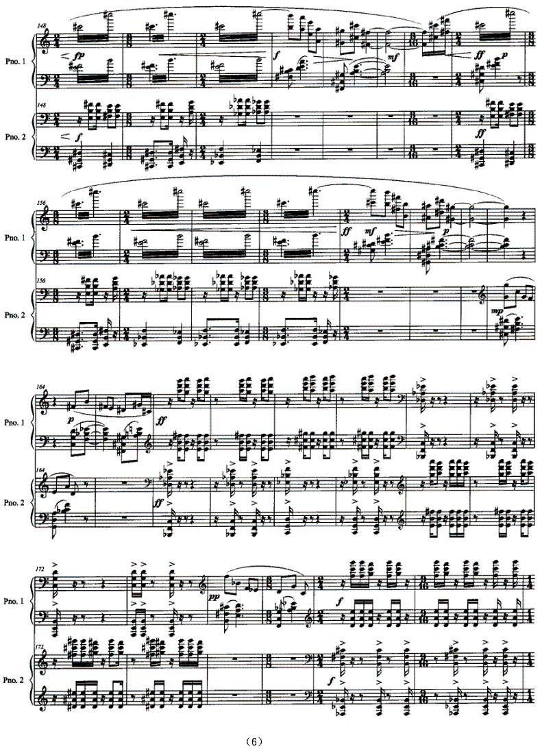 双簧（为双钢琴而作）钢琴曲谱（图6）