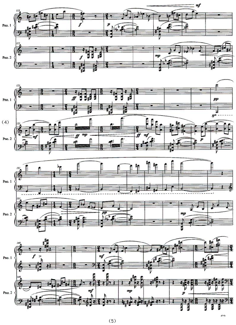 双簧（为双钢琴而作）钢琴曲谱（图5）