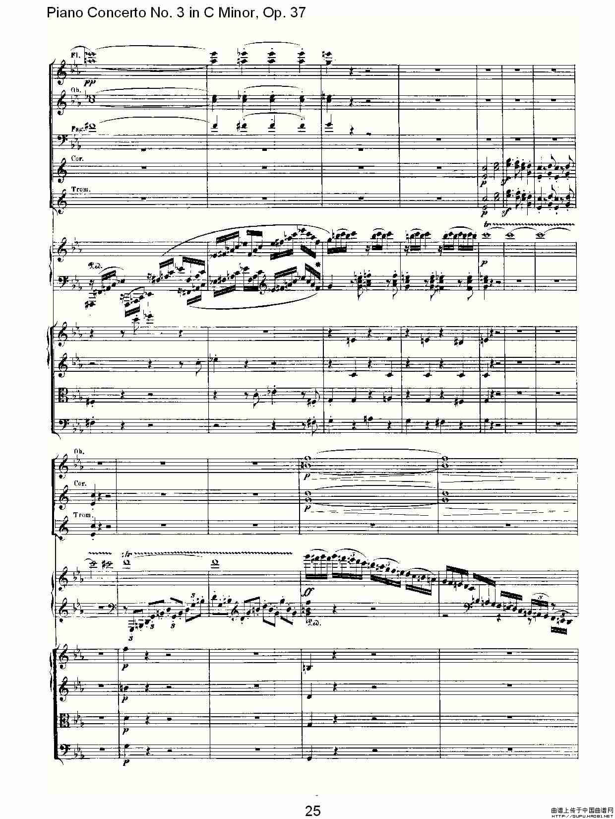 C小调钢琴第三协奏曲 Op.37  第一乐章钢琴曲谱（图13）