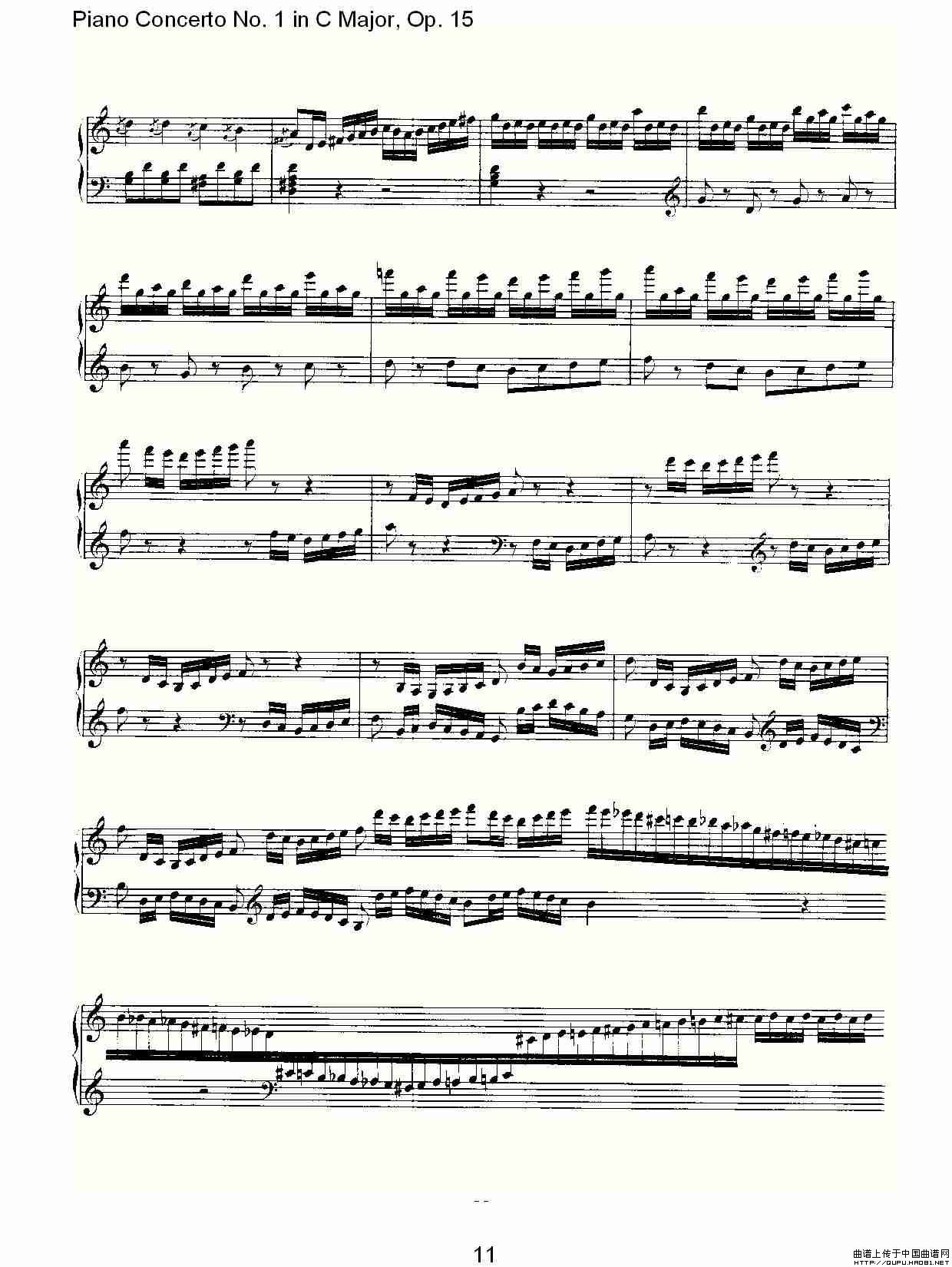 C大调钢琴第一协奏曲 Op.15 华彩乐段钢琴曲谱（图6）