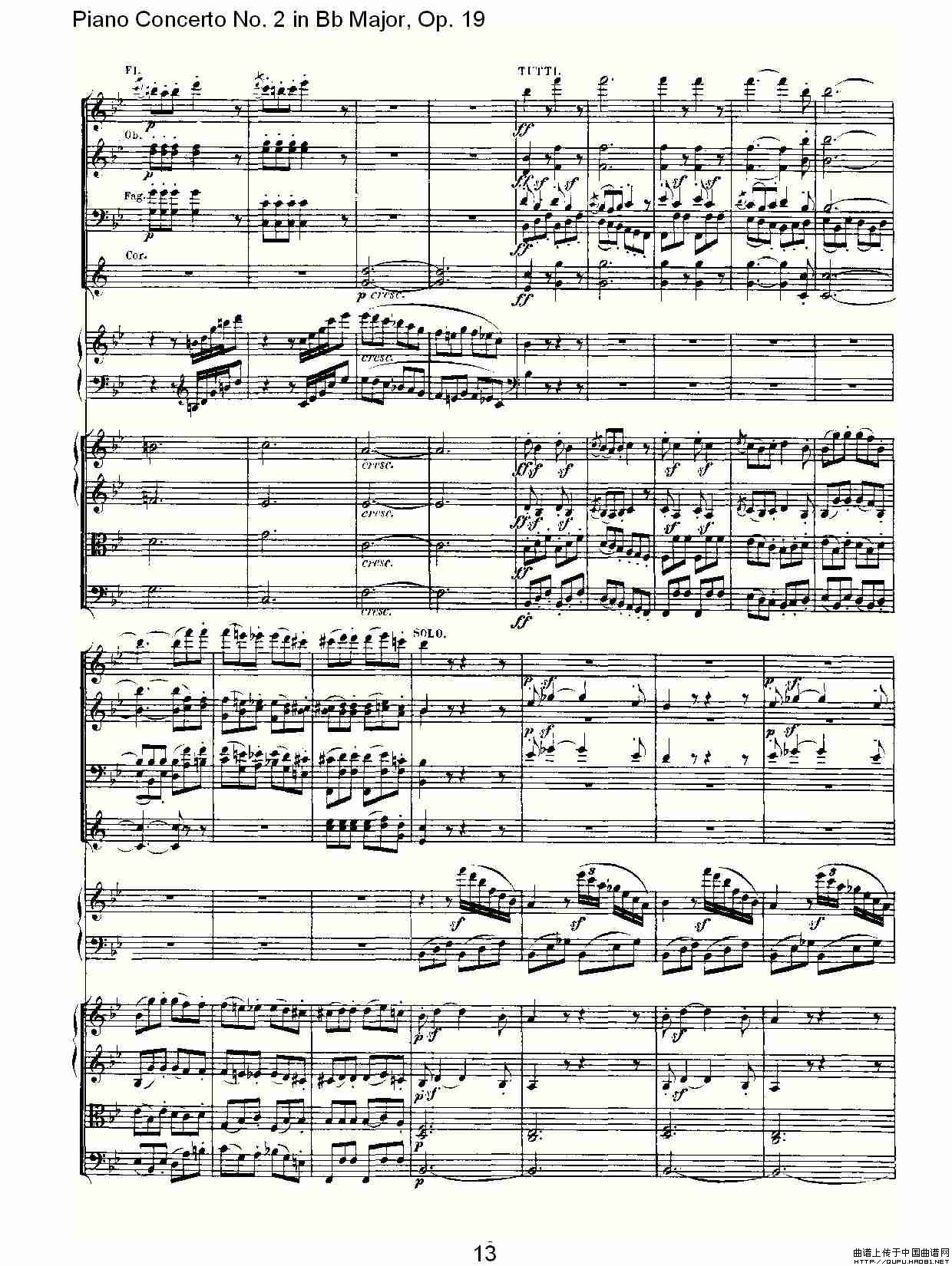 Bb大调钢琴第二协奏曲 Op. 19 第三乐章钢琴曲谱（图7）