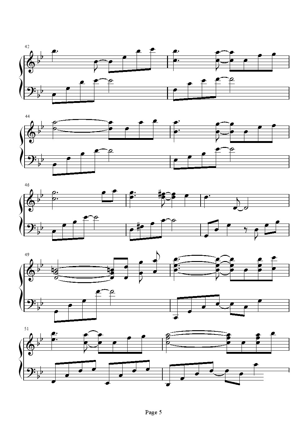 从开始到现在 钢琴弹唱版钢琴曲谱（图5）