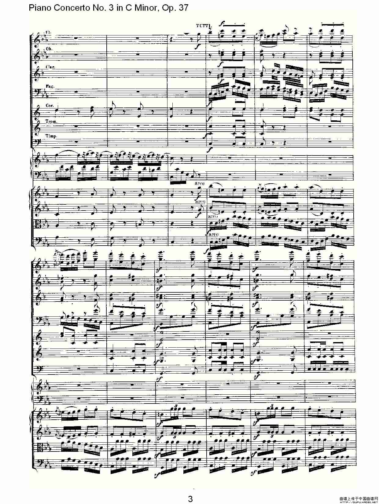 C小调钢琴第三协奏曲 Op.37  第三乐章钢琴曲谱（图2）