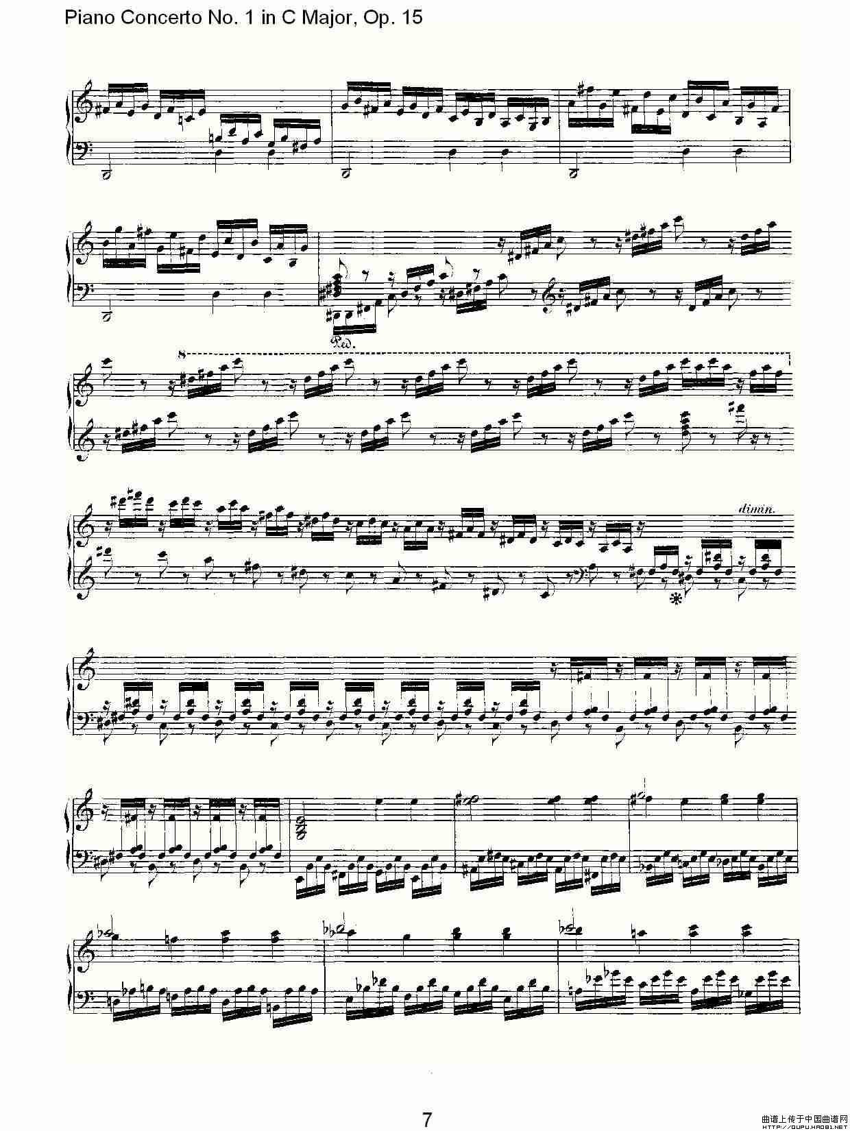 C大调钢琴第一协奏曲 Op.15 华彩乐段钢琴曲谱（图4）