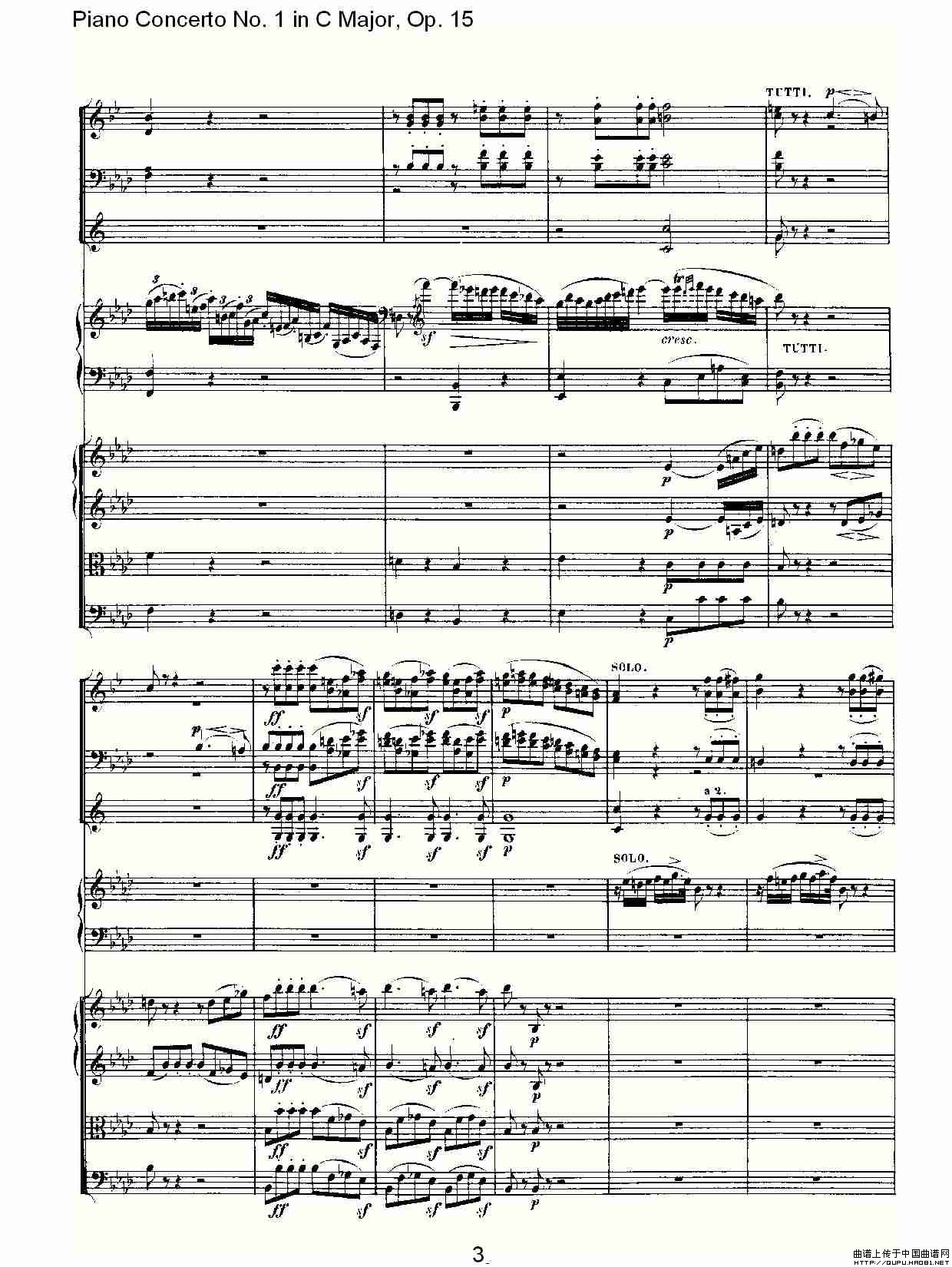 C大调钢琴第一协奏曲 Op.15 第二乐章钢琴曲谱（图2）