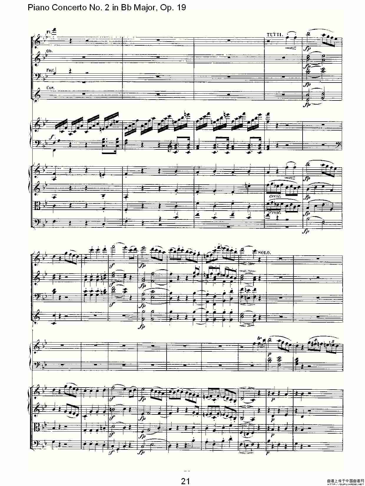 Bb大调钢琴第二协奏曲 Op. 19 第一乐章钢琴曲谱（图11）