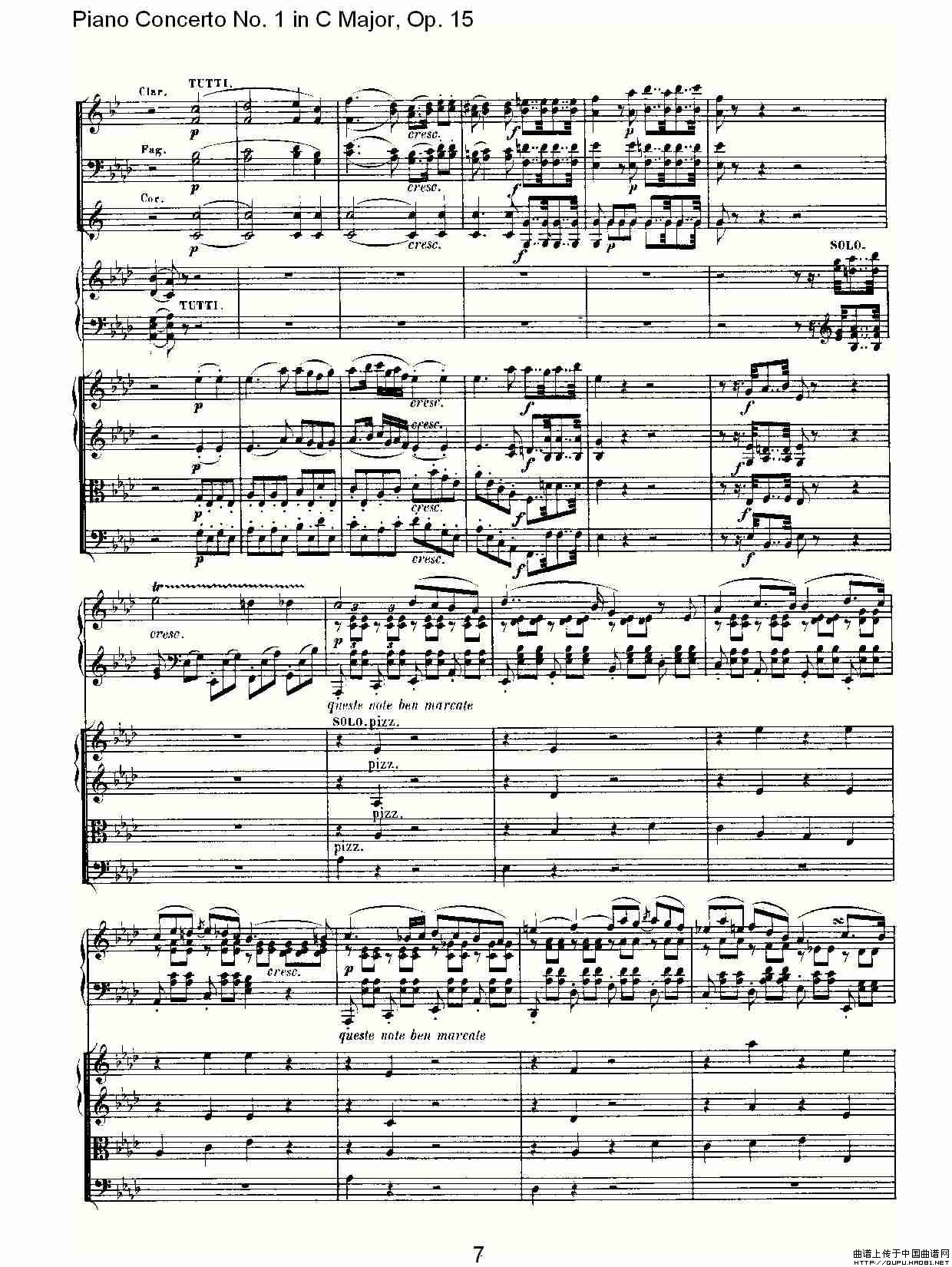 C大调钢琴第一协奏曲 Op.15 第二乐章钢琴曲谱（图4）