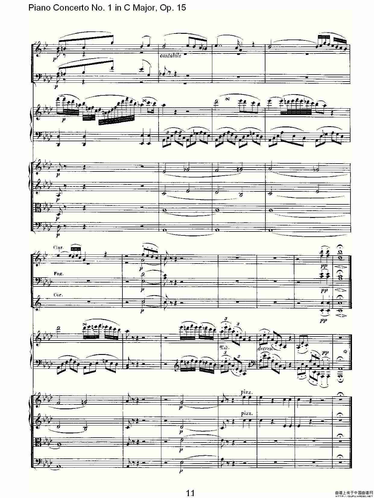 C大调钢琴第一协奏曲 Op.15 第二乐章钢琴曲谱（图6）