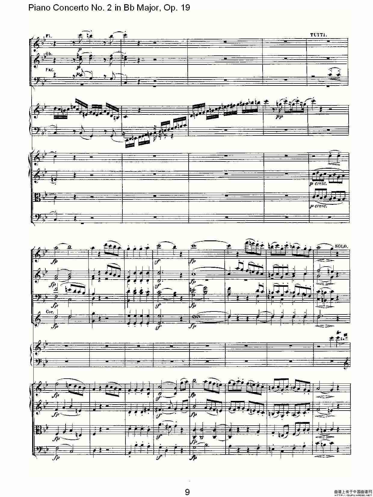 Bb大调钢琴第二协奏曲 Op. 19 第一乐章钢琴曲谱（图5）