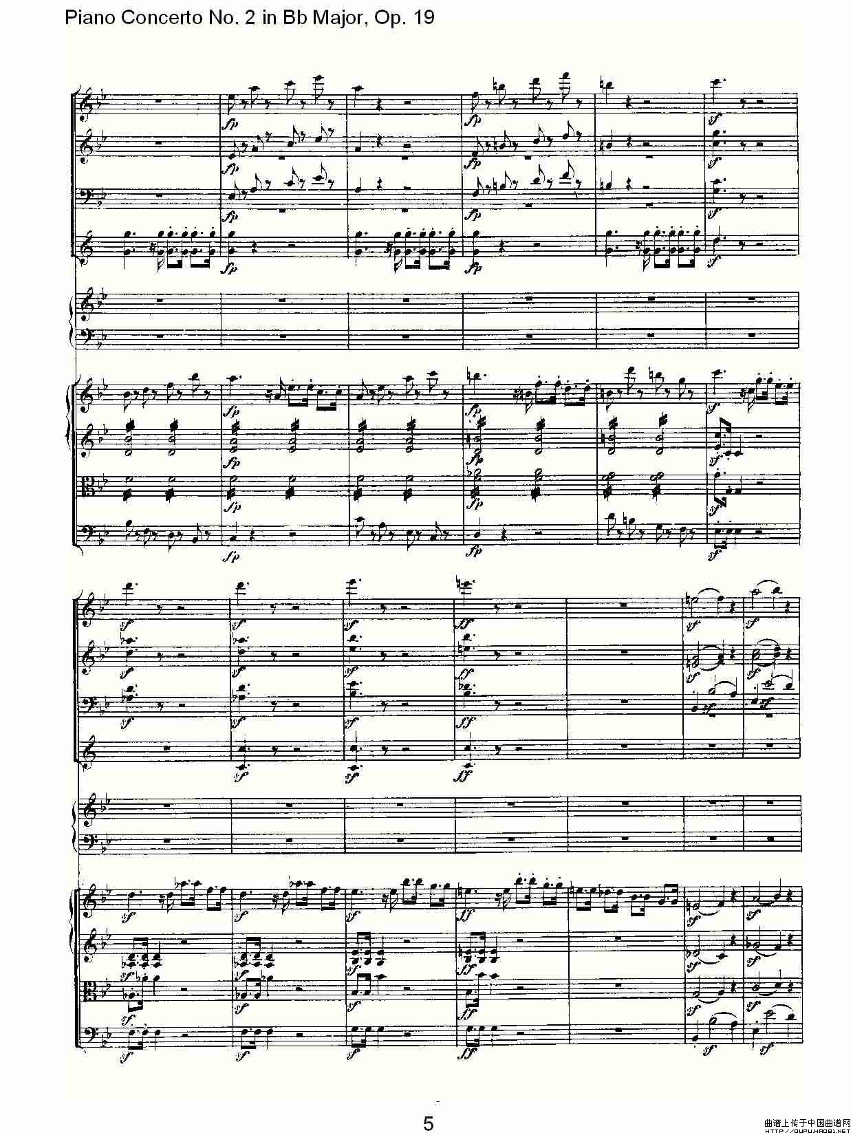 Bb大调钢琴第二协奏曲 Op. 19 第一乐章钢琴曲谱（图3）
