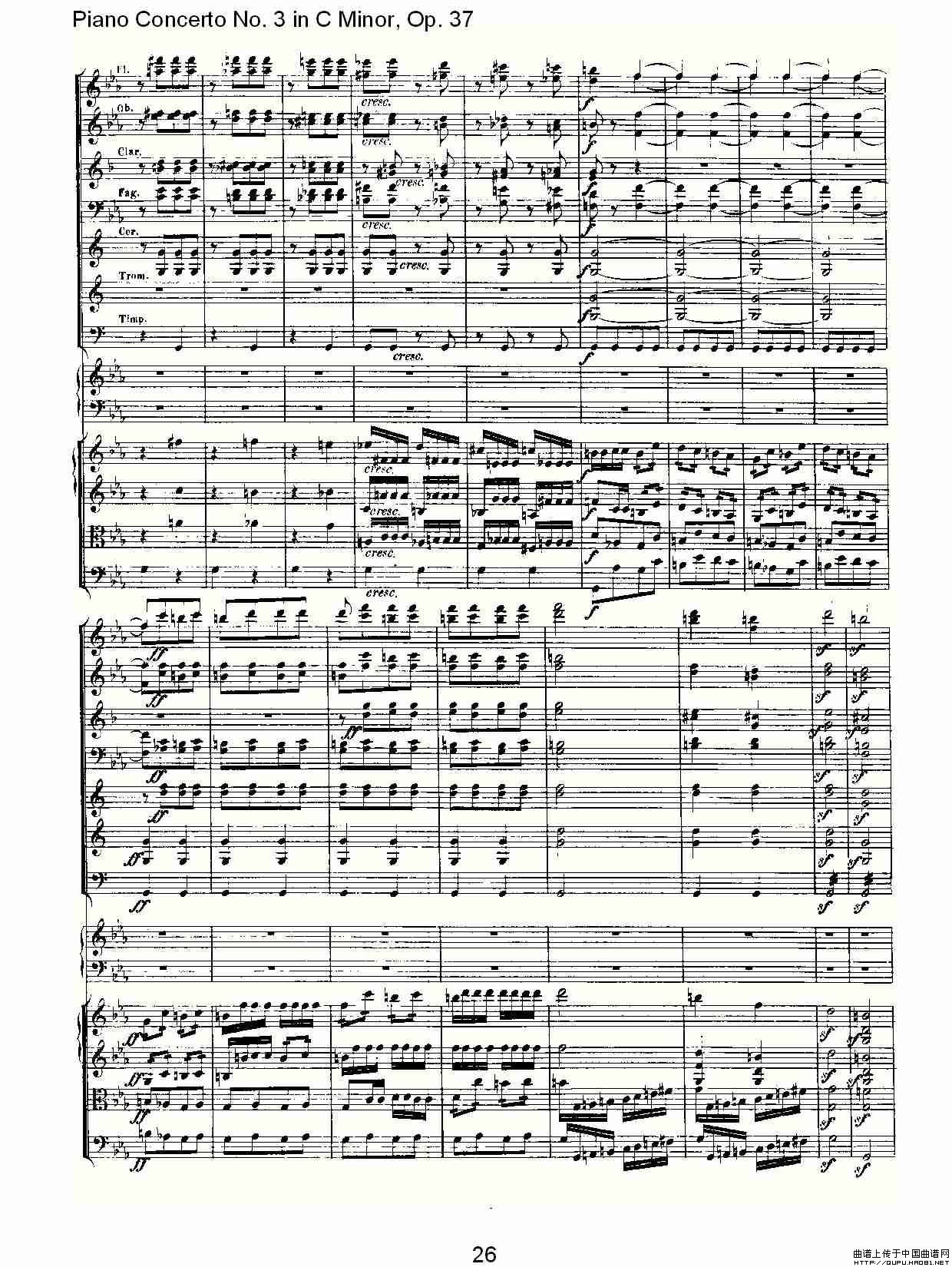 C小调钢琴第三协奏曲 Op.37  第三乐章钢琴曲谱（图13）