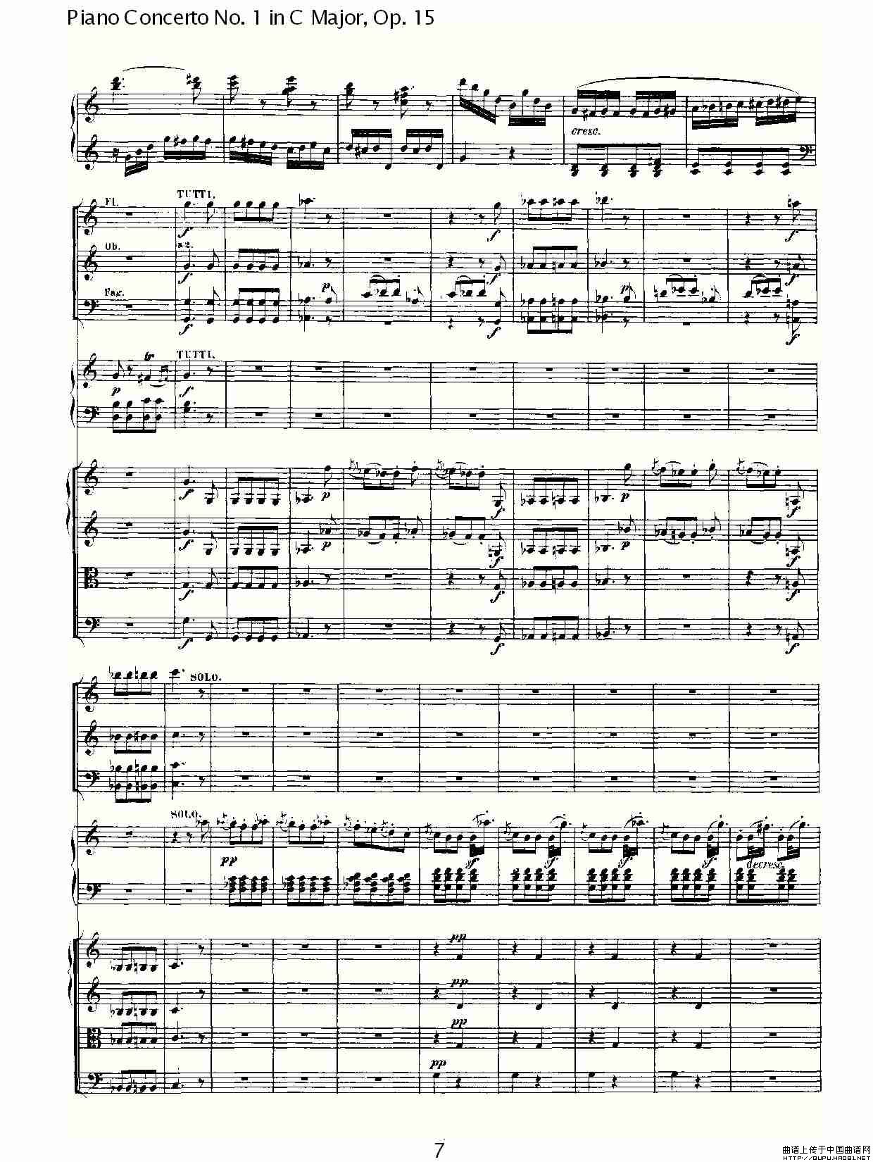 C大调钢琴第一协奏曲 Op.15 第三乐章钢琴曲谱（图4）