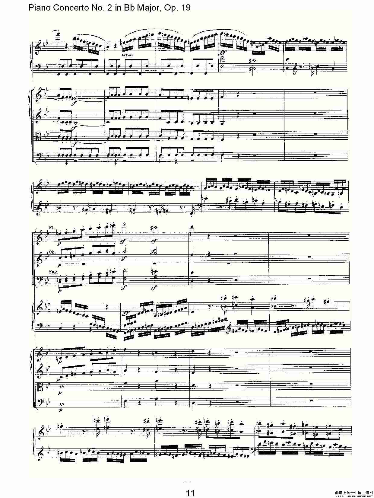 Bb大调钢琴第二协奏曲 Op. 19 第一乐章钢琴曲谱（图6）