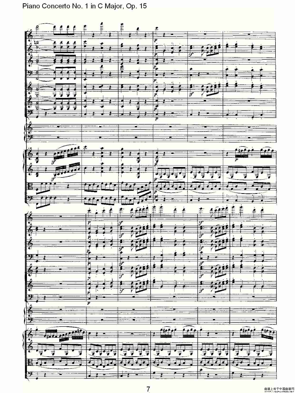 C大调钢琴第一协奏曲 Op.15 第一乐章钢琴曲谱（图4）