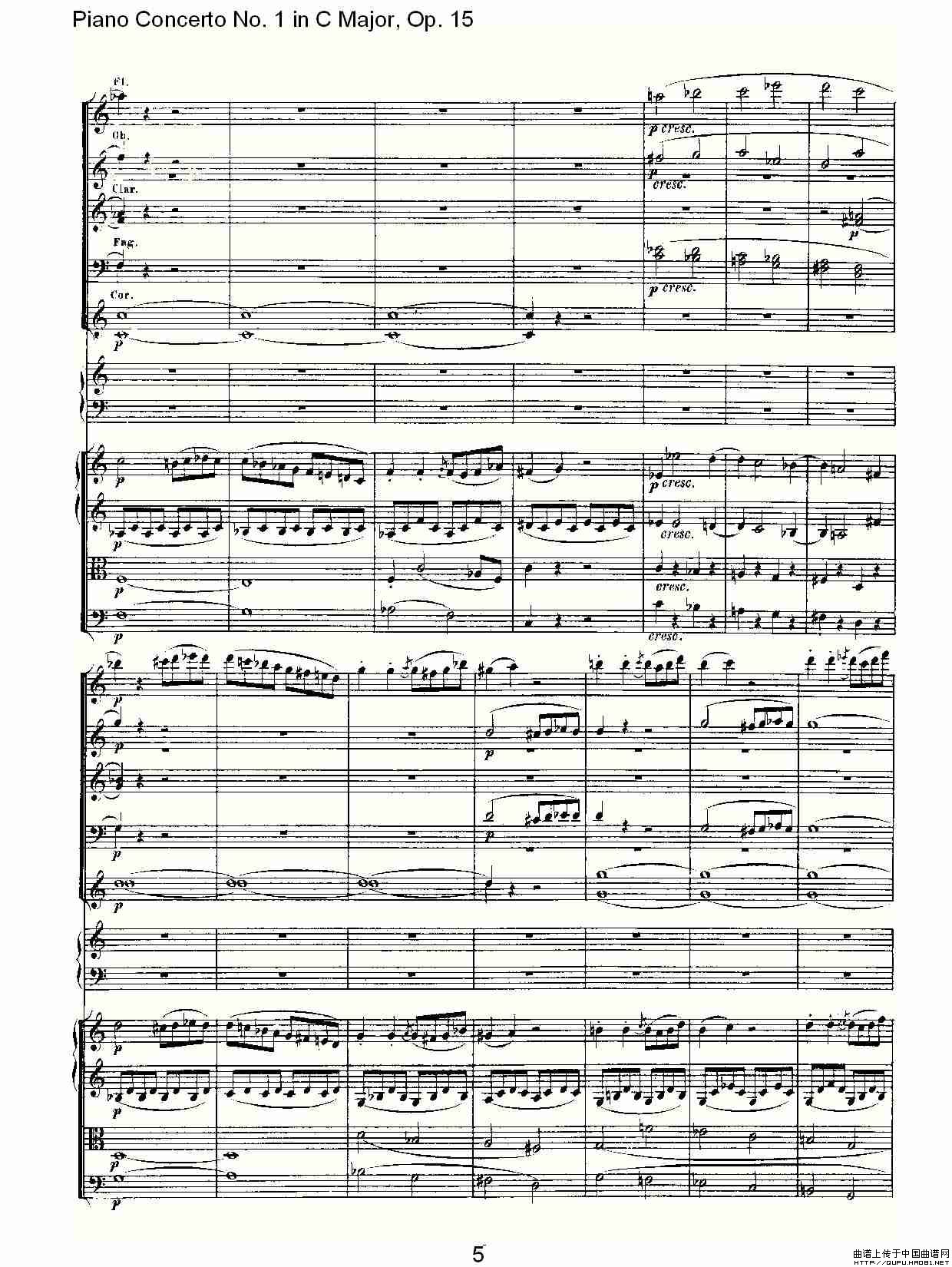 C大调钢琴第一协奏曲 Op.15 第一乐章钢琴曲谱（图3）